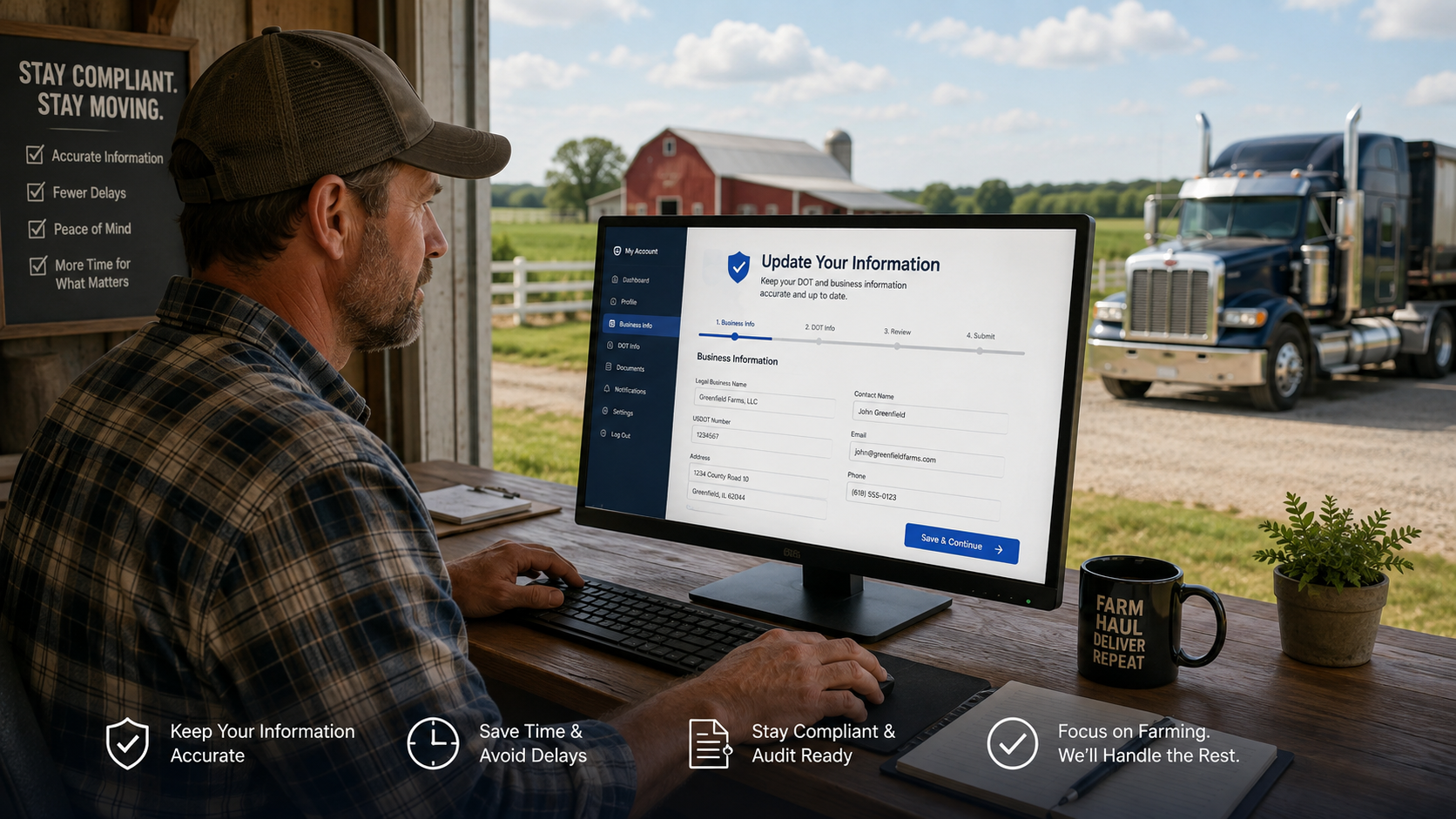 Motor carrier receiving FMCSA MOTUS account support